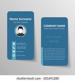 Modern simple business card vector template.