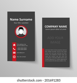 Modern simple business card vector template.