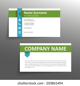 Modern simple business card vector template.