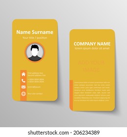 Modern simple business card vector template.