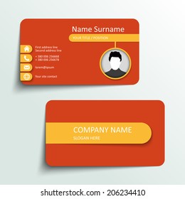 Modern simple business card vector template.