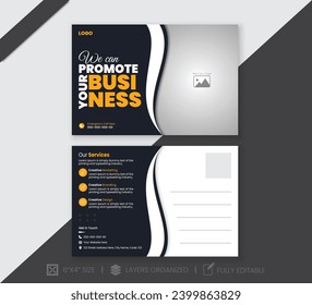 Modern and simple business postcard design.