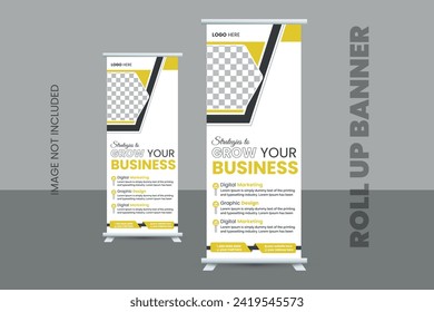 Modern and simple business roll up banner design template