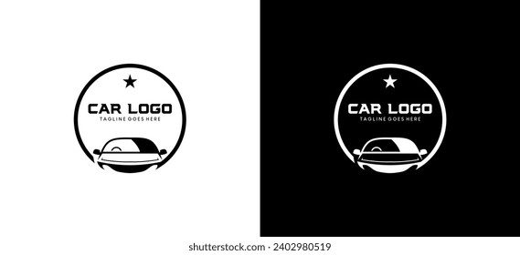 Modern simple car automotive logo vector design template, car service workshop
