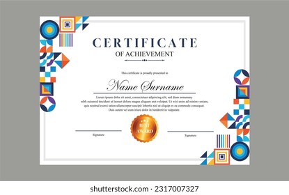 modern simple certificate design a4 geometric luxury certificate