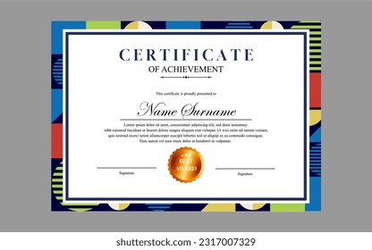 modern simple certificate design a4 geometric luxury certificate