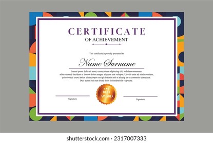 modern simple certificate design a4 geometric luxury certificate