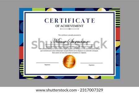 modern simple certificate design a4 geometric luxury certificate