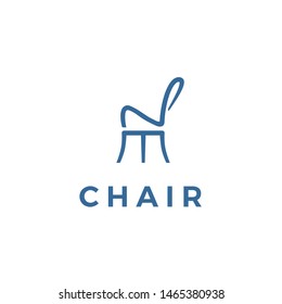 Modern simple chair line art furniture logo design