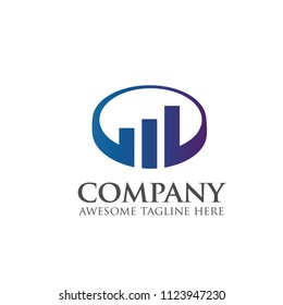 modern and simple chart and bar Business finance logo concept