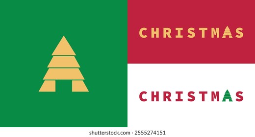 Modern Simple Christmas Tree Logo With Letter A