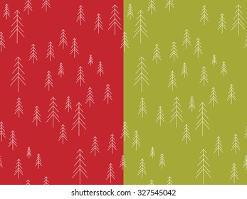 Modern simple  Christmas trees New Year background. Can be used for greeting cards, packaging, decorative paper. Seamless pattern.