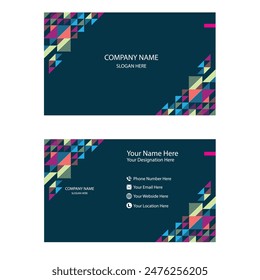 Modern simple clean business card template design. Two-sided gray and orange color combination business card.