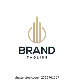 Modern simple and clean logo design for real estate, property management, and investment 