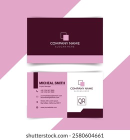 Modern simple clean professional business card template