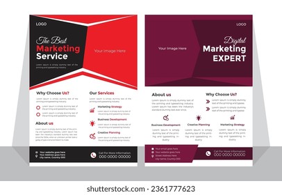 Modern Simple clean Red Black purple color A4 Banner Design Corporate Identity Report Cover Presentation Print Ready Vector Geometric Flyer 