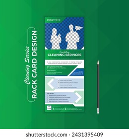 Modern and simple cleaning service rack card design template Layout, rack card vector design template. webinar design
