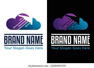 modern simple cloud tech technology stealth plane logo design vector illustration
