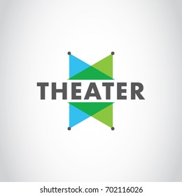 Modern Simple Color Theater Logo Design