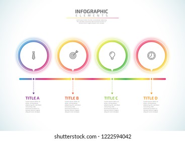 Modern and simple Colorful Glowing Circle Infographic for Business