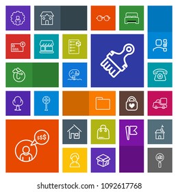 Modern, simple, colorful vector icon set with search, thermometer, white, office, buy, transportation, technology, telephone, web, fahrenheit, architecture, food, online, mobile, fashion, home icons