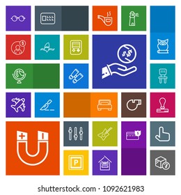 Modern, simple, colorful vector icon set with interior, double, weight, music, investment, world, glasses, equality, white, planet, field, global, spy, globe, map, home, stamp, search, envelope icons