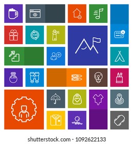 Modern, simple, colorful vector icon set with bullet, down, outdoor, sign, gun, skate, board, mobile, education, umbrella, travel, element, add, internet, leather, cafe, stationery, military, up icons