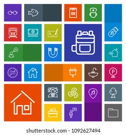 Modern, simple, colorful vector icon set with urban, phone, glasses, old, road, electric, call, fan, eyesight, technology, paper, bag, cancel, telephone, file, web, eye, eyeglasses, plug, power icons