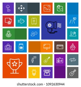 Modern, simple, colorful vector icon set with craft, ship, person, center, sew, sewing, pc, cycle, computer, success, fashion, white, sign, reward, key, hair, communication, diploma, music, win icons