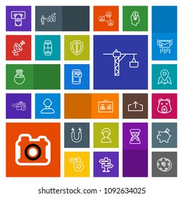 Modern, simple, colorful vector icon set with internet, wild, field, photo, location, woman, bear, science, email, equipment, pole, map, profile, person, camera, casino, nature, photographer icons