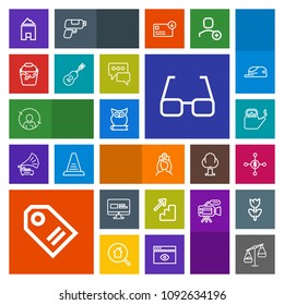 Modern, simple, colorful vector icon set with finance, web, handle, animal, label, owl, sale, steam, eyeglasses, measurement, home, nurse, medical, upstairs, website, scale, container, water, up icons