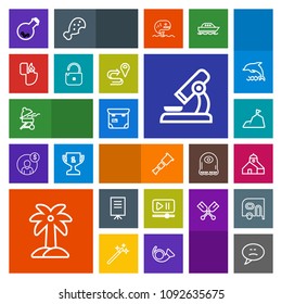 Modern, simple, colorful vector icon set with button, bbq, biology, medicine, research, leaf, sky, construction, businessman, barbecue, video, technology, professional, night, speech, tool, palm icons