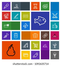Modern, simple, colorful vector icon set with box, money, clothes, fresh, sky, hanger, parachuting, food, karaoke, bank, business, parachute, music, clothing, trolley, extreme, cart, present, up icons