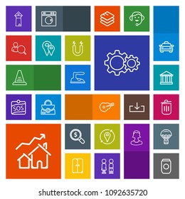 Modern, simple, colorful vector icon set with account, guitar, business, tower, online, property, iron, garbage, sky, trash, find, tin, up, step, action, metal, web, musical, home, clothes, sign icons