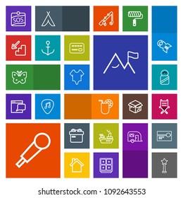 Modern, simple, colorful vector icon set with gift, glass, box, ship, military, fly, nature, summer, karaoke, furniture, white, juice, girl, holiday, medal, ingredient, cute, food, marine, sos icons