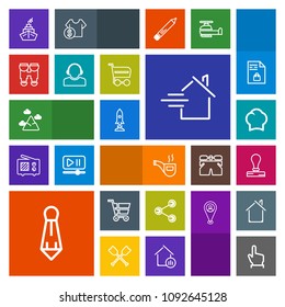 Modern, simple, colorful vector icon set with share, landscape, touch, spaceship, nature, click, envelope, button, fashion, uniform, paper, retro, rent, cook, chief, home, tobacco, stationery,  icons