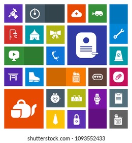 Modern, simple, colorful vector icon set with paper, childhood, drink, kid, kitchen, sign, foreman, laboratory, tent, phone, fashion, industry, construction, background, traffic, road icons