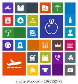 Modern, simple, colorful vector icon set with envelope, airport, weather, spoon, doctor, message, add, bowling, hat, travel, cloakroom, observatory, medical, ball, rain, healthy, japan, chat icons