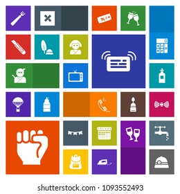Modern, simple, colorful vector icon set with calendar, time, concept, bottle, notification, drink, communication, finger, pen, beverage, tv, bow, hand, ink, day, ninja, white, schedule, samurai icons