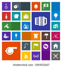 Modern, simple, colorful vector icon set with katana, housework, builder, flag, bike, tv, baby, japanese, makeup, accordion, music, referee, garden, black, sign, object, molecule, chemistry, kid icons