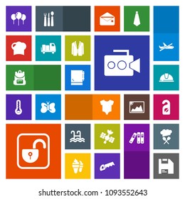 Modern, simple, colorful vector icon set with safety, handle, diskette, equipment, food, work, helmet, pool, open, clothing, child, celebration, clothes, hat, kid, water, hotel, film, privacy icons