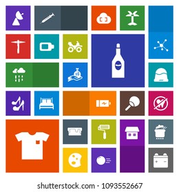 Modern, simple, colorful vector icon set with fashion, quad, battery, wine, business, red, cake, glass, antenna, hat, paint, headwear, money, new, power, health, water, drink, radio, full, white icons