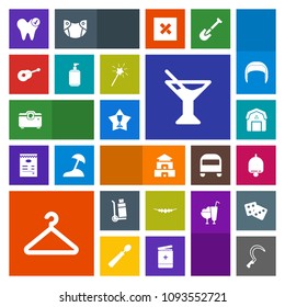 Modern, simple, colorful vector icon set with cargo, white, dentist, healthy, first, hanger, award, natural, tool, necklace, drink, accessory, temple, culture, alarm, pagoda, summer, dental icons