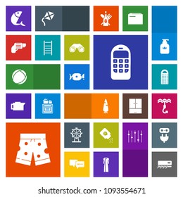 Modern, simple, colorful vector icon set with old, template, white, carousel, fish, kitchen, seafood, ladder, pistol, cooking, ball, sweet, eye, conditioner, london, grater, gun, carrot, handgun icons