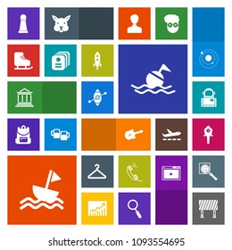 Modern, simple, colorful vector icon set with sign, cosmonaut, hanger, musical, astronaut, help, communication, phone, background, boat, fashion, ship, bank, traffic, spring, travel icons