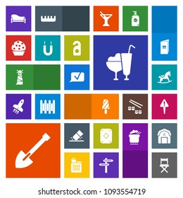 Modern, simple, colorful vector icon set with home, seat, interior, baby, magnetic, mark, cute, exclamation, equipment, ocean, cream, play, beacon, doughnut, light, fruit, couch, magnet, rubber icons