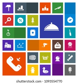 Modern, simple, colorful vector icon set with summer, dental, rattle, mail, accordion, toothbrush, infant, rocket, notification, service, mailbox, cooking, poker, bbq, child, phone, bike, post icons