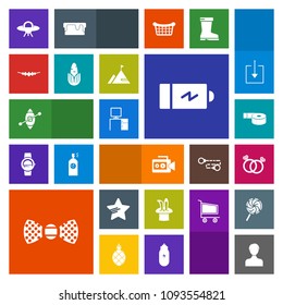 Modern, simple, colorful vector icon set with corn, power, desk, office, healthy, fashion, elegance, boat, full, ring, bow, travel, camera, wedding, sign, diamond, energy, tape, ship, film, tie icons