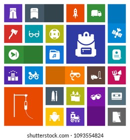 Modern, simple, colorful vector icon set with toothpaste, bag, woman, document, video, flame, medical, candle, scuba, medicine, sign, sand, identity, health, axe, fashion, media, toothbrush, wax icons
