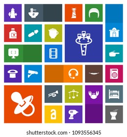 Modern, simple, colorful vector icon set with video, technology, food, sign, kid, monitor, immigration, trumpet, mouthwash, alcohol, hygiene, object, musical, audio, sound, liquid, glass, meal icons